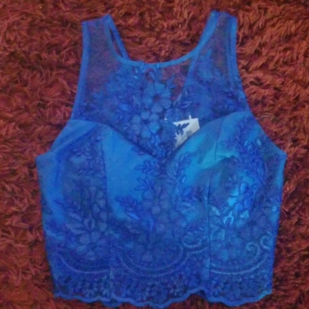 Blue lace top